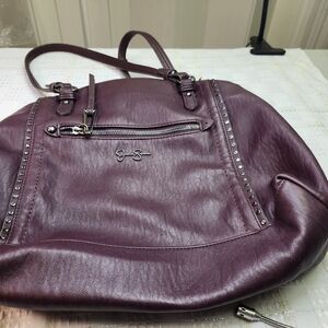 Jessica Simpson Plum Studded Shoulder Bag